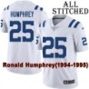White Embroidered Ronald Humphrey Indianapolis Colts #25 Stitched Jersey