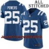 Blue Home Embroidered Jerraud Powers Indianapolis Colts #25 Stitched Jersey