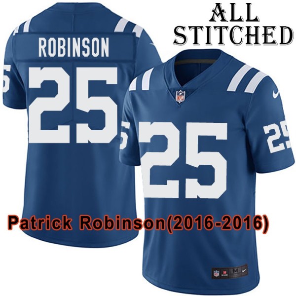 Blue Home Embroidered Patrick Robinson Indianapolis Colts #25 Stitched Jersey