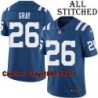 Blue Home Embroidered Carlton Gray Indianapolis Colts #26 Stitched Jersey