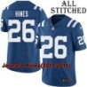 Blue Home Embroidered Jermale Hines Indianapolis Colts #26 Stitched Jersey