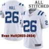 White Embroidered Evan Hull Indianapolis Colts #26 Stitched Jersey