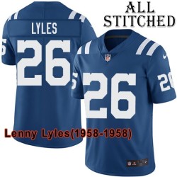 Blue Home Embroidered Lenny Lyles Indianapolis Colts #26 Stitched Jersey