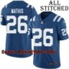 Blue Home Embroidered Dedric Mathis Indianapolis Colts #26 Stitched Jersey