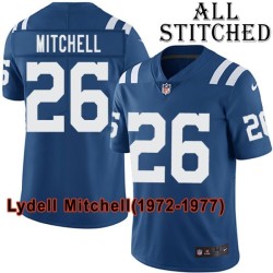 Blue Home Embroidered Lydell Mitchell Indianapolis Colts #26 Stitched Jersey