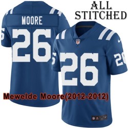 Blue Home Embroidered Mewelde Moore Indianapolis Colts #26 Stitched Jersey