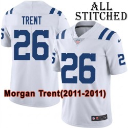 White Embroidered Morgan Trent Indianapolis Colts #26 Stitched Jersey