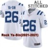 White Embroidered Rock Ya-Sin Indianapolis Colts #26 Stitched Jersey