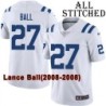 White Embroidered Lance Ball Indianapolis Colts #27 Stitched Jersey