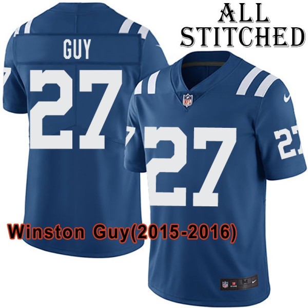 Blue Home Embroidered Winston Guy Indianapolis Colts #27 Stitched Jersey