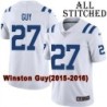 White Embroidered Winston Guy Indianapolis Colts #27 Stitched Jersey