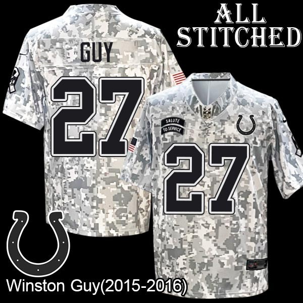 Camo Embroidered Winston Guy Indianapolis Colts #27 Stitched Jersey