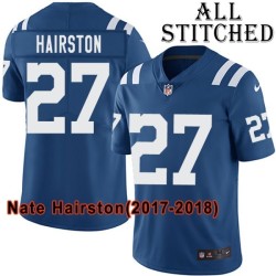 Blue Home Embroidered Nate Hairston Indianapolis Colts #27 Stitched Jersey