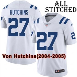 White Embroidered Von Hutchins Indianapolis Colts #27 Stitched Jersey