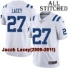 White Embroidered Jacob Lacey Indianapolis Colts #27 Stitched Jersey