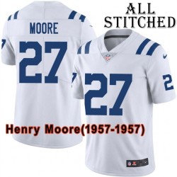 White Embroidered Henry Moore Indianapolis Colts #27 Stitched Jersey