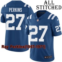 Blue Home Embroidered Ray Perkins Indianapolis Colts #27 Stitched Jersey