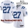 White Embroidered Ray Perkins Indianapolis Colts #27 Stitched Jersey