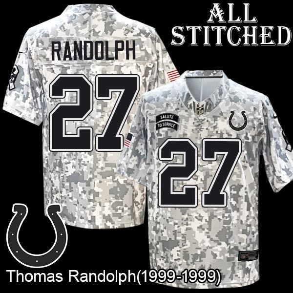Camo Embroidered Thomas Randolph Indianapolis Colts #27 Stitched Jersey