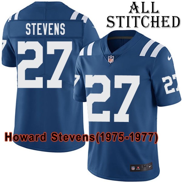 Blue Home Embroidered Howard Stevens Indianapolis Colts #27 Stitched Jersey