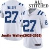 White Embroidered Justin Walley Indianapolis Colts #27 Stitched Jersey