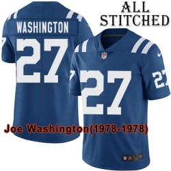 Blue Home Embroidered Joe Washington Indianapolis Colts #27 Stitched Jersey