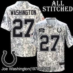 Camo Embroidered Joe Washington Indianapolis Colts #27 Stitched Jersey