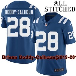Blue Home Embroidered Briean Boddy-Calhoun Indianapolis Colts #28 Stitched Jersey