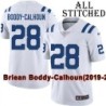 White Embroidered Briean Boddy-Calhoun Indianapolis Colts #28 Stitched Jersey