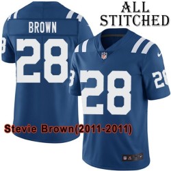 Blue Home Embroidered Stevie Brown Indianapolis Colts #28 Stitched Jersey