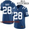 Blue Home Embroidered Lee Davis Indianapolis Colts #28 Stitched Jersey
