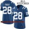 Blue Home Embroidered Marshall Faulk Indianapolis Colts #28 Stitched Jersey