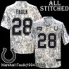 Camo Embroidered Marshall Faulk Indianapolis Colts #28 Stitched Jersey