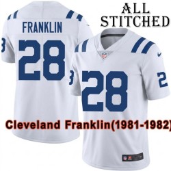 White Embroidered Cleveland Franklin Indianapolis Colts #28 Stitched Jersey