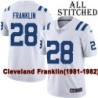 White Embroidered Cleveland Franklin Indianapolis Colts #28 Stitched Jersey