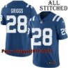 Blue Home Embroidered Perry Griggs Indianapolis Colts #28 Stitched Jersey