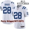 White Embroidered Perry Griggs Indianapolis Colts #28 Stitched Jersey