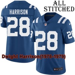 Blue Home Embroidered Dwight Harrison Indianapolis Colts #28 Stitched Jersey