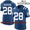 Blue Home Embroidered Dwight Harrison Indianapolis Colts #28 Stitched Jersey