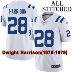 White Embroidered Dwight Harrison Indianapolis Colts #28 Stitched Jersey
