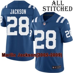 Blue Home Embroidered Marlin Jackson Indianapolis Colts #28 Stitched Jersey