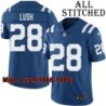 Blue Home Embroidered Mike Lush Indianapolis Colts #28 Stitched Jersey
