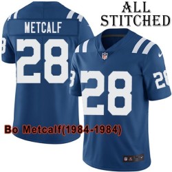 Blue Home Embroidered Bo Metcalf Indianapolis Colts #28 Stitched Jersey