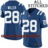 Blue Home Embroidered Chuckie Miller Indianapolis Colts #28 Stitched Jersey