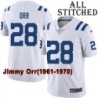 White Embroidered Jimmy Orr Indianapolis Colts #28 Stitched Jersey