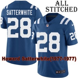 Blue Home Embroidered Howard Satterwhite Indianapolis Colts #28 Stitched Jersey