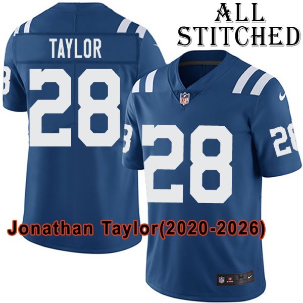 Blue Home Embroidered Jonathan Taylor Indianapolis Colts #28 Stitched Jersey