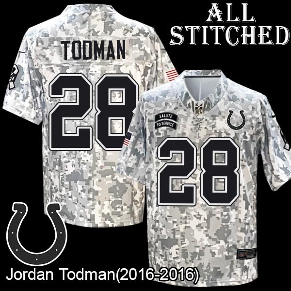 Camo Embroidered Jordan Todman Indianapolis Colts #28 Stitched Jersey