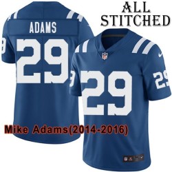 Blue Home Embroidered Mike Adams Indianapolis Colts #29 Stitched Jersey