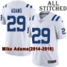 White Embroidered Mike Adams Indianapolis Colts #29 Stitched Jersey